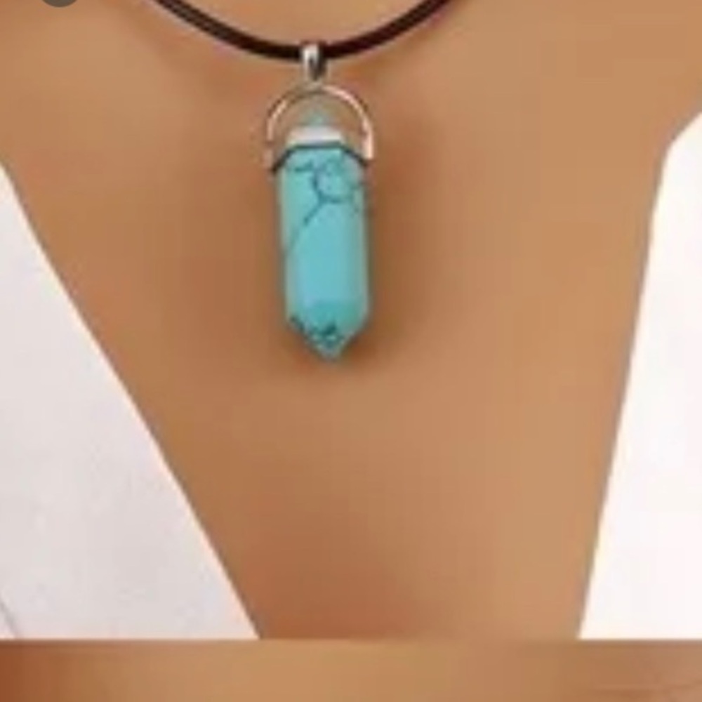 Turquoise crystal healing necklace